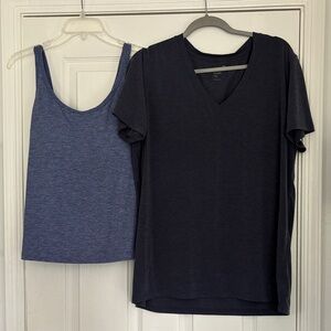 GapFit Breathe V-Neck T-Shirt XXL & Gapfit brushed Tech jersey XL (w/ shelf bra)